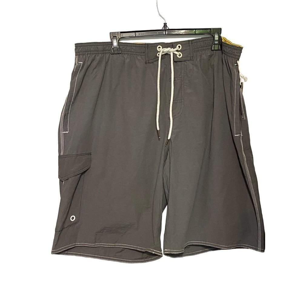 NWT St. John's Bay Men's‎ Swim Suit Midnight Gray Four Pockets Size XXL